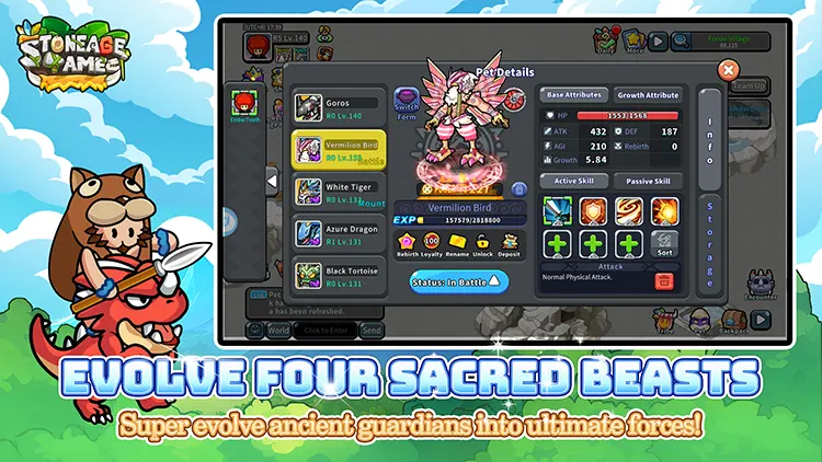 Evolve Four Sacred Beasts,Super evolve ancient guardians into ultimate forces!