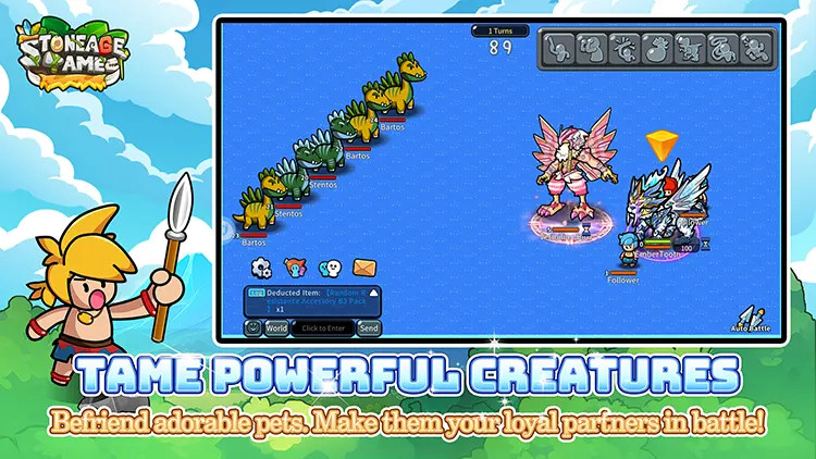 Tame Powerful Creatures,Befriend adorable pets. Make them your loyal partners in battle!