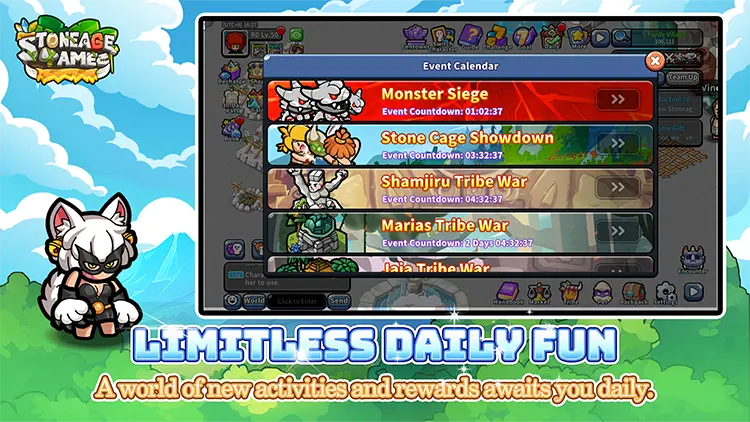 Limitless Daily Fun A world of new activities and rewards awaits you daily.