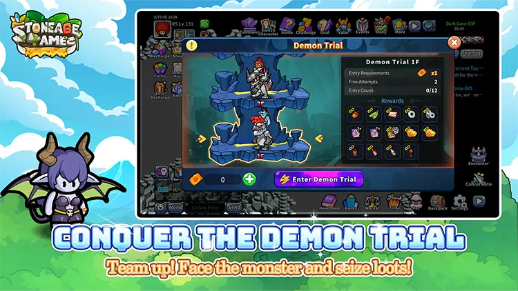 Conquer the Demon Trial Team up! Face the monster and seize loots!